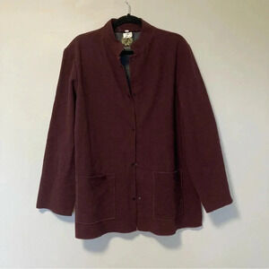 KANUK burgundy  100% wool made in Canada jacket